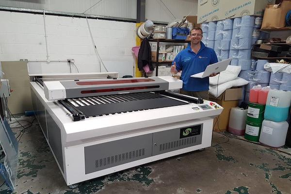 Engineering Prototypes can be produced to full scale with this powerful flatbed laser cutter.
