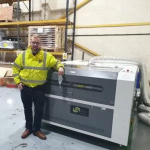 Engineering Prototypes can be produced to full scale with this powerful flatbed laser, which is also available with an enclosure.